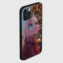 Чехол для iPhone 12 Pro Max Лошадка у новогодней елки, цвет: 3D-черный — фото 2