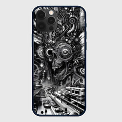 Чехол для iPhone 12 Pro Max Cyber urban skull - ai art fantasy, цвет: 3D-черный