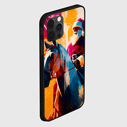 Чехол для iPhone 12 Pro Max Дед Мороз на коне, цвет: 3D-черный — фото 2