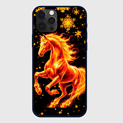 Чехол для iPhone 12 Pro Max Пылающая лошадь, цвет: 3D-черный
