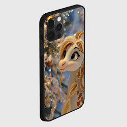 Чехол для iPhone 12 Pro Max Новогодняя лошадка в крапинку, цвет: 3D-черный — фото 2