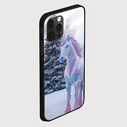 Чехол для iPhone 12 Pro Max Геометрическая новогодняя лошадка, цвет: 3D-черный — фото 2