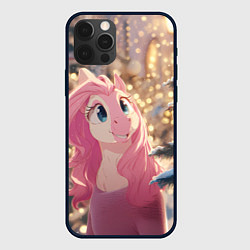 Чехол для iPhone 12 Pro Max Удивленная лошадка - Новый год, цвет: 3D-черный