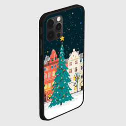 Чехол для iPhone 12 Pro Max Новогодняя ночь в городе, цвет: 3D-черный — фото 2