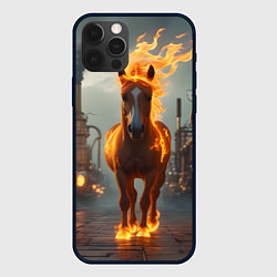 Чехол iPhone 12 Pro Max Стимпанк и огненная лошадь