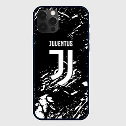 Чехол для iPhone 12 Pro Max Juventus белые штрихи красок, цвет: 3D-черный