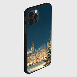 Чехол для iPhone 12 Pro Max Новогодняя атмосфера в городе, цвет: 3D-черный — фото 2