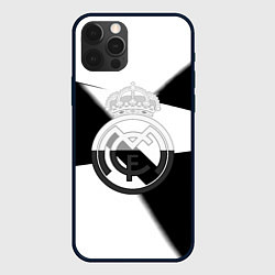 Чехол для iPhone 12 Pro Max Реал Мадрид геометрия полосы, цвет: 3D-черный