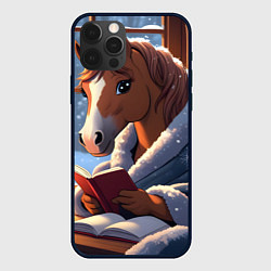Чехол для iPhone 12 Pro Max Лошадка зимой, цвет: 3D-черный