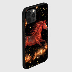 Чехол для iPhone 12 Pro Max Огненные лошади - паттерн, цвет: 3D-черный — фото 2