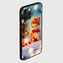 Чехол для iPhone 12 Pro Max Рыжий маленький новогодний котенок, цвет: 3D-черный — фото 2
