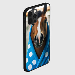 Чехол для iPhone 12 Pro Max Лошадь в ванной, цвет: 3D-черный — фото 2