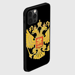 Чехол для iPhone 12 Pro Max Герб России: золото, цвет: 3D-черный — фото 2