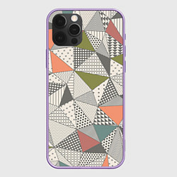 Чехол для iPhone 12 Pro Max Геометрия, цвет: 3D-сиреневый