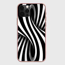 Чехол для iPhone 12 Pro Max Оптические иллюзии, цвет: 3D-светло-розовый