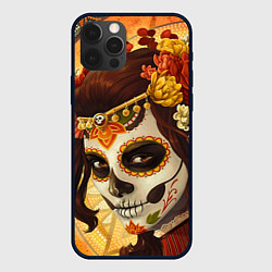 Чехол для iPhone 12 Pro Max Девушка. Сахарный череп, цвет: 3D-черный