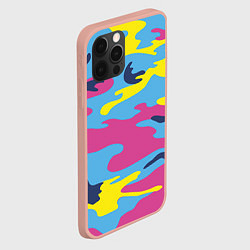 Чехол для iPhone 12 Pro Max Камуфляж: голубой/розовый/желтый, цвет: 3D-светло-розовый — фото 2