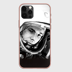 Чехол для iPhone 12 Pro Max Юрий Гагарин, цвет: 3D-светло-розовый