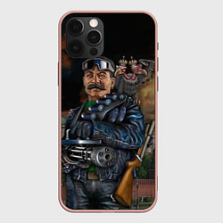 Чехол для iPhone 12 Pro Max Сталин военный, цвет: 3D-светло-розовый