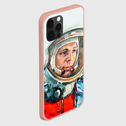 Чехол для iPhone 12 Pro Max Гагарин в полете, цвет: 3D-светло-розовый — фото 2