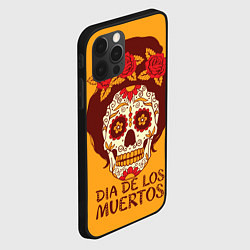 Чехол для iPhone 12 Pro Max Мексиканский череп, цвет: 3D-черный — фото 2