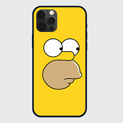 Чехол для iPhone 12 Pro Лицо Гомера, цвет: 3D-черный
