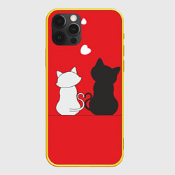 Чехол для iPhone 12 Pro Cat Love, цвет: 3D-желтый