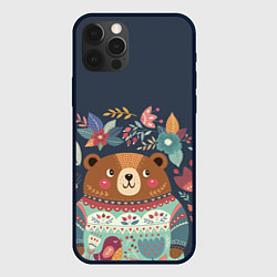Чехол для iPhone 12 Pro Осенний медведь, цвет: 3D-черный