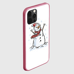 Чехол для iPhone 12 Pro Снеговик, цвет: 3D-малиновый — фото 2