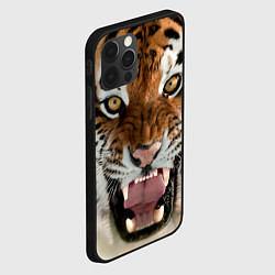 Чехол для iPhone 12 Pro Свирепый тигр, цвет: 3D-черный — фото 2
