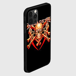 Чехол для iPhone 12 Pro Megadeth: Gold Skull, цвет: 3D-черный — фото 2