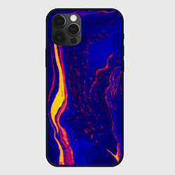 Чехол для iPhone 12 Pro Ультрафиолетовые разводы, цвет: 3D-черный