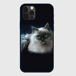 Чехол для iPhone 12 Pro Кошка и мышка, цвет: 3D-черный