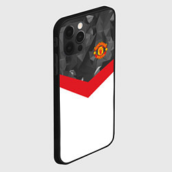 Чехол для iPhone 12 Pro Man United FC: Grey Polygons, цвет: 3D-черный — фото 2