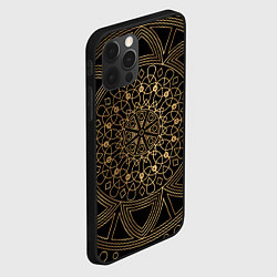 Чехол для iPhone 12 Pro Золотая мандала, цвет: 3D-черный — фото 2