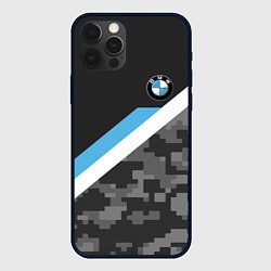Чехол для iPhone 12 Pro BMW: Pixel Military, цвет: 3D-черный