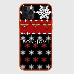 Чехол для iPhone 12 Pro Праздничный Bon Jovi, цвет: 3D-красный
