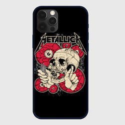 Чехол для iPhone 12 Pro Metallica Skull, цвет: 3D-черный