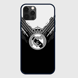 Чехол для iPhone 12 Pro FC Real Madrid: Black Style, цвет: 3D-черный