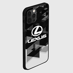 Чехол для iPhone 12 Pro Lexus sport geometry, цвет: 3D-черный — фото 2