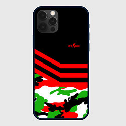 Чехол для iPhone 12 Pro CS:GO Red Camo, цвет: 3D-черный