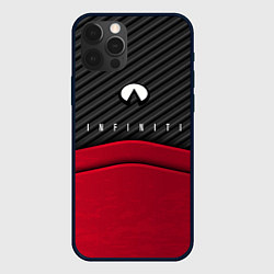 Чехол для iPhone 12 Pro Infiniti: Red Carbon, цвет: 3D-черный