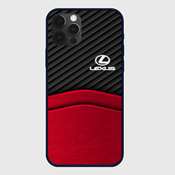 Чехол для iPhone 12 Pro Lexus: Red Carbon, цвет: 3D-черный