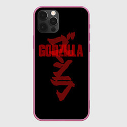Чехол для iPhone 12 Pro Godzilla: Hieroglyphs, цвет: 3D-малиновый