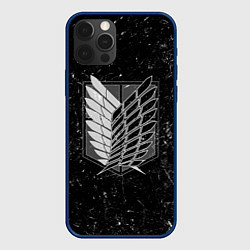 Чехол для iPhone 12 Pro Атака Титанов: белая пыль, цвет: 3D-тёмно-синий