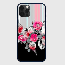 Чехол для iPhone 12 Pro Розы в темноте, цвет: 3D-черный