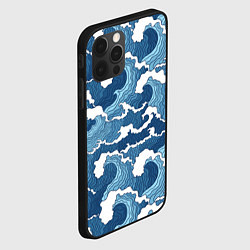 Чехол для iPhone 12 Pro Морские волны графика, цвет: 3D-черный — фото 2