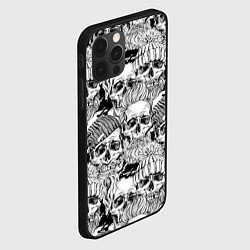 Чехол для iPhone 12 Pro Hipster skulls, цвет: 3D-черный — фото 2