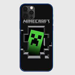 Чехол для iPhone 12 Pro Minecraft Creeper, цвет: 3D-тёмно-синий