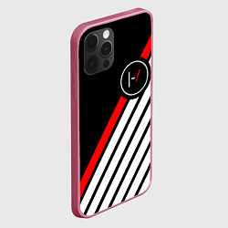 Чехол для iPhone 12 Pro 21 Pilots: Black Logo, цвет: 3D-малиновый — фото 2